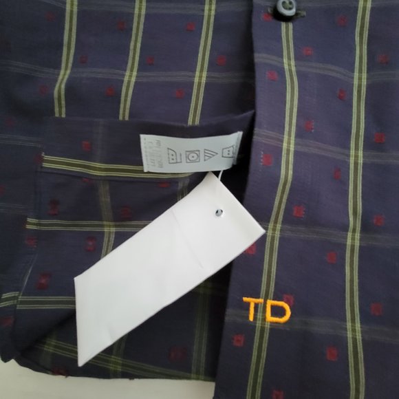 Thomas Dean Green and Blue Plaid Casual Button Down Shirt - Picture 11 of 13